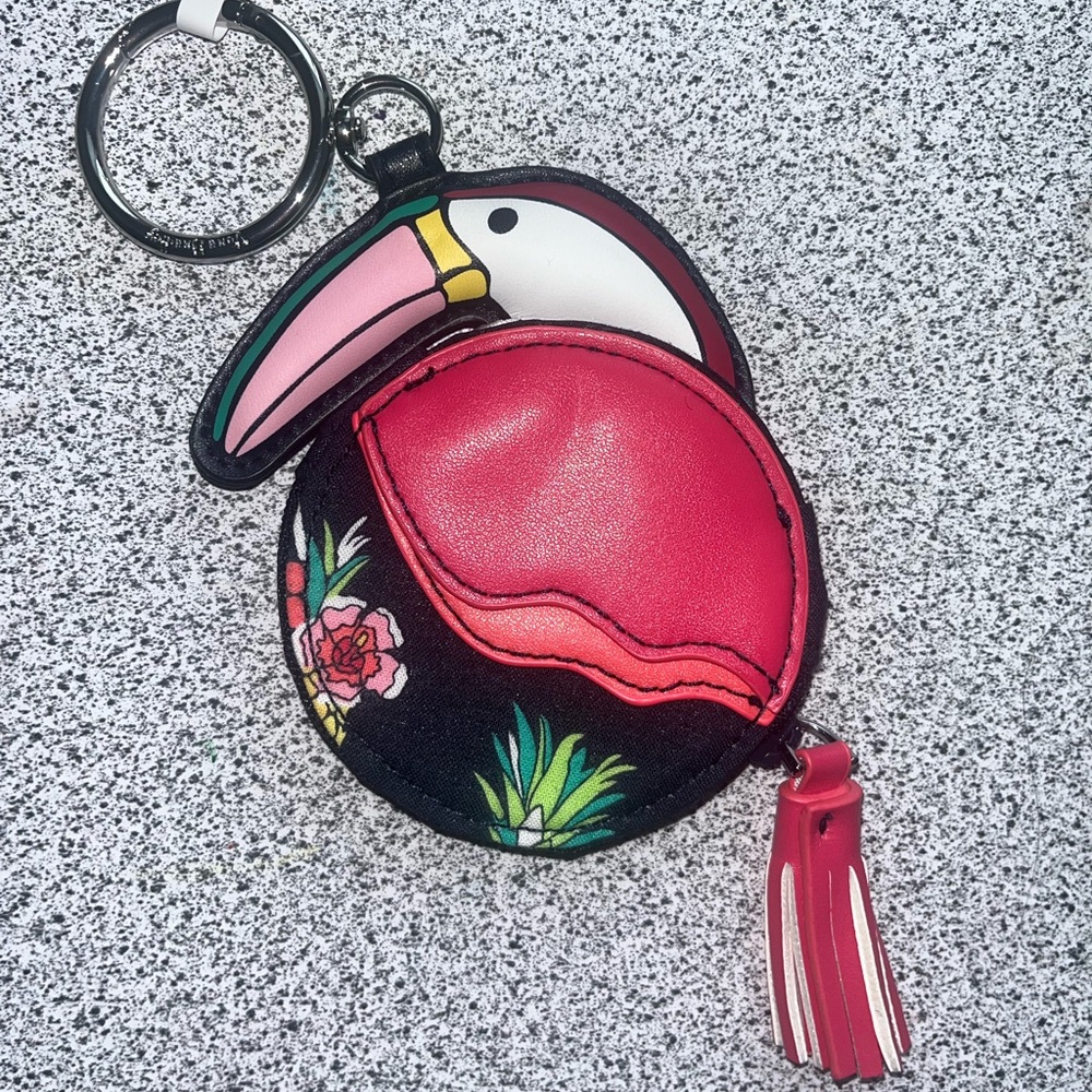 Vera Bradley Toucan Party Coin Pouch Bag Charm Keyring Keychain Pineapple New